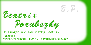 beatrix porubszky business card